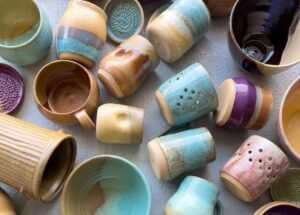 Pottery mugs (Artisan stoneware cups)